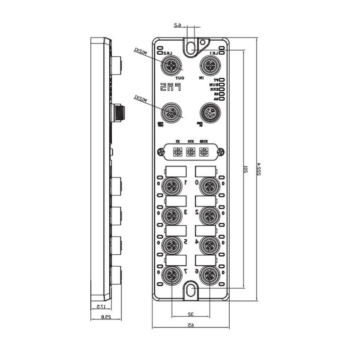 Profinet protocol、M12 interface、16DI/DO configurable、PNP、Remote module、001E11