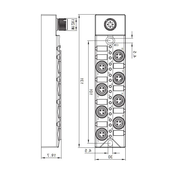 M8 interface、IO-Link Hub、8 DI、PNP、00B211