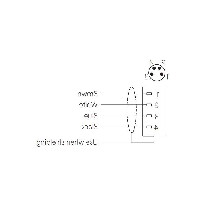 M8 4 Pin、Male flange socket、Front mount、63SA61-XXX