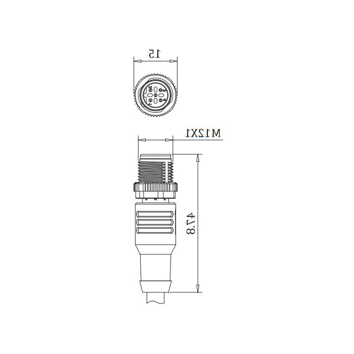 M12 5Pin、B-coded、Straight male、Single end pre cast PVC non flexible cable、Purple sheathed 、0C4023-XXX