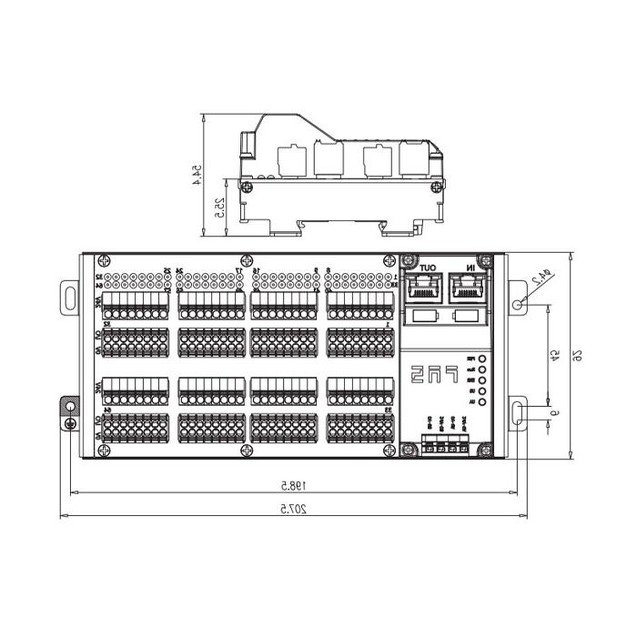 EtherCAT protocol、64DI/DO adaptive configuration、NPN、Terminal type、RJ45 network port、 IP20 remote module、009E72